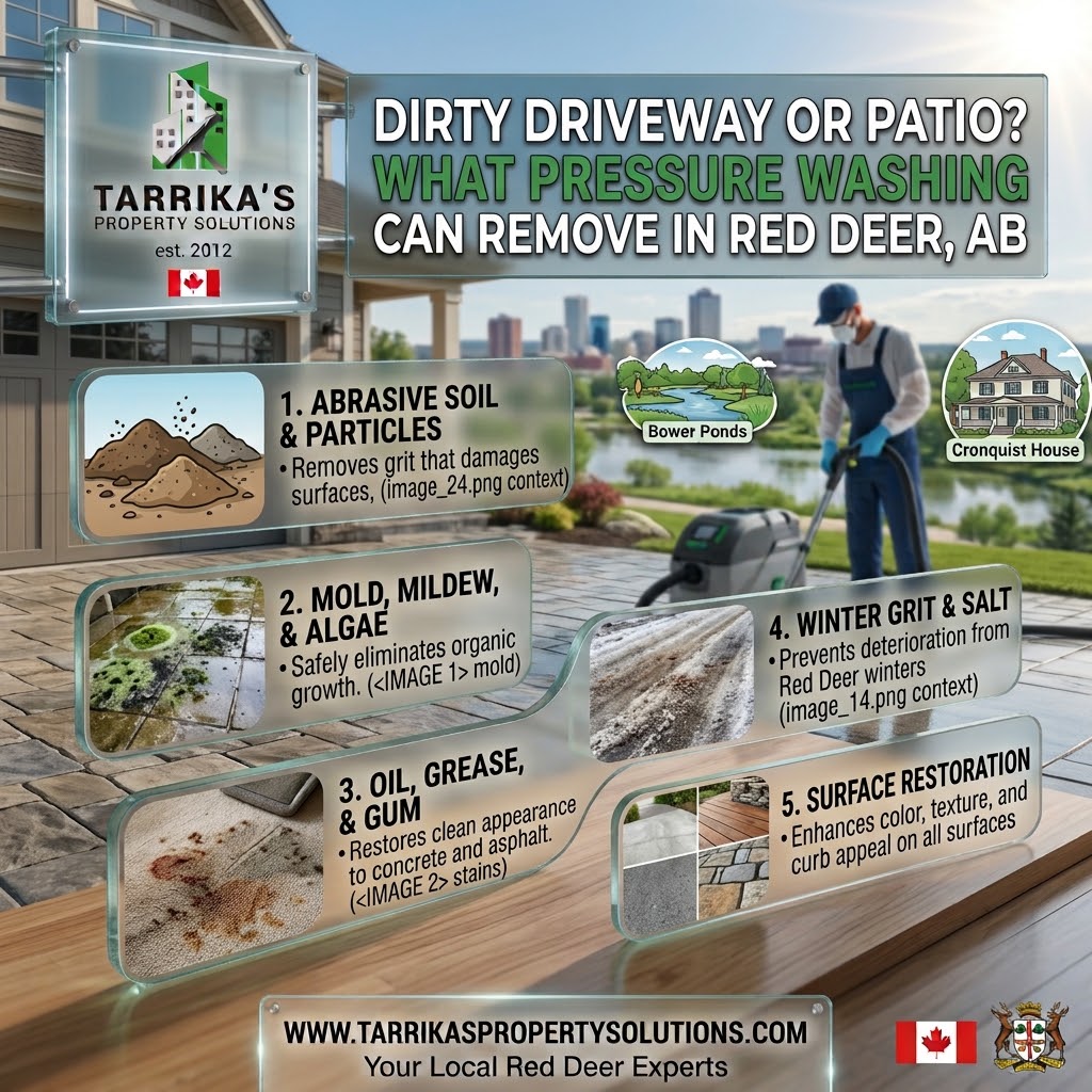 Dirty Driveway or Patio? What Pressure Washing Can Remove in Red Deer, AB